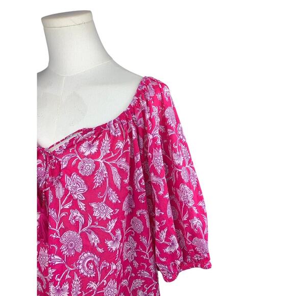 Destination 365 Women’s Pink Floral Blouse Size 1X – Half Sleeve Lightweight Top - Picture 4 of 7